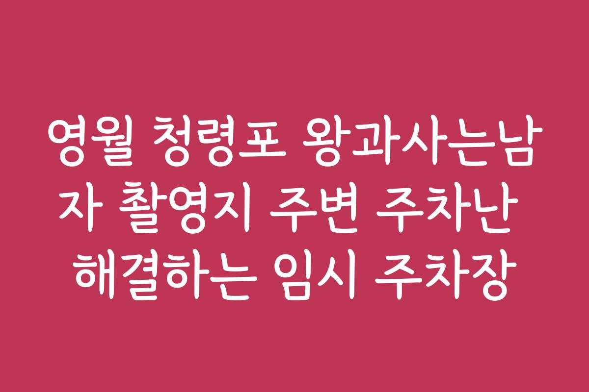 영월 청령포 왕과사는남자 촬영지 주변 주차난 해결하는 임시 주차장