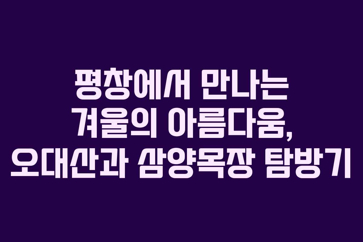 평창에서 만나는 겨울의 아름다움, 오대산과 삼양목장 탐방기