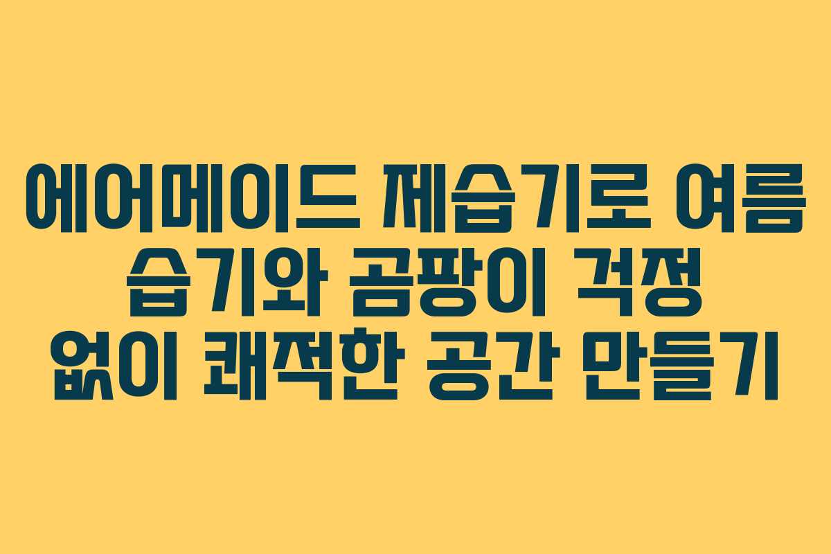 에어메이드 제습기로 여름 습기와 곰팡이 걱정 없이 쾌적한 공간 만들기