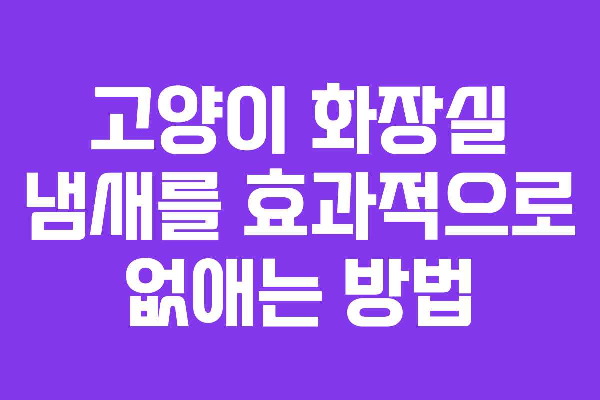 고양이 화장실 냄새를 효과적으로 없애는 방법
