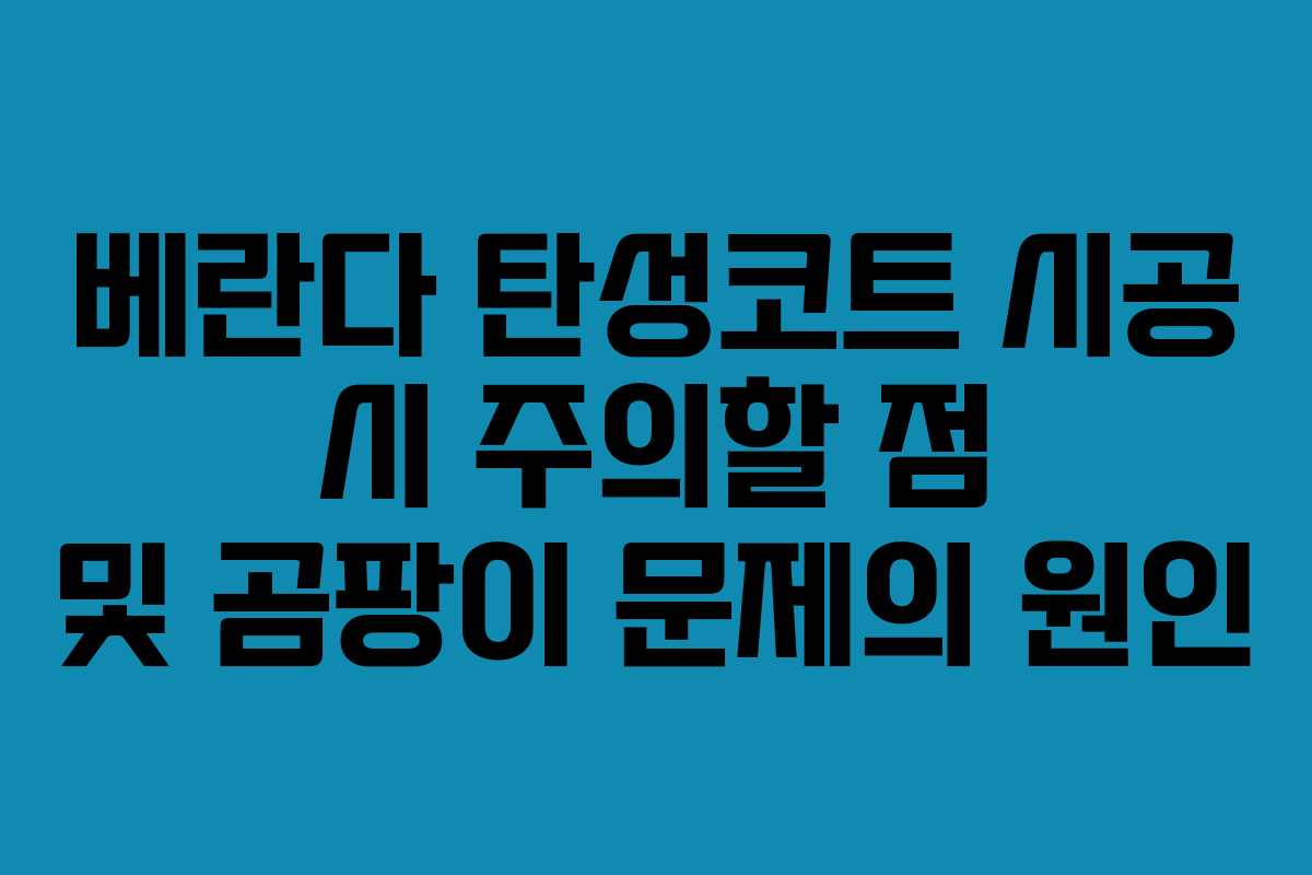 베란다 탄성코트 시공 시 주의할 점 및 곰팡이 문제의 원인