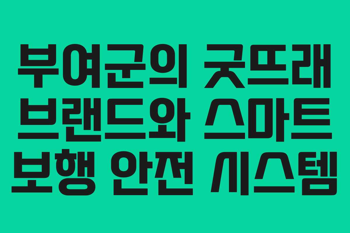부여군의 굿뜨래 브랜드와 스마트 보행 안전 시스템