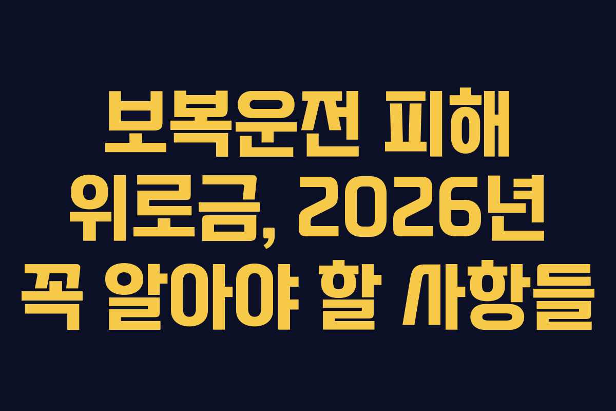 보복운전 피해 위로금, 2026년 꼭 알아야 할 사항들 보복운전 피해 위로금, 2026년 꼭 알아야 할 사항들