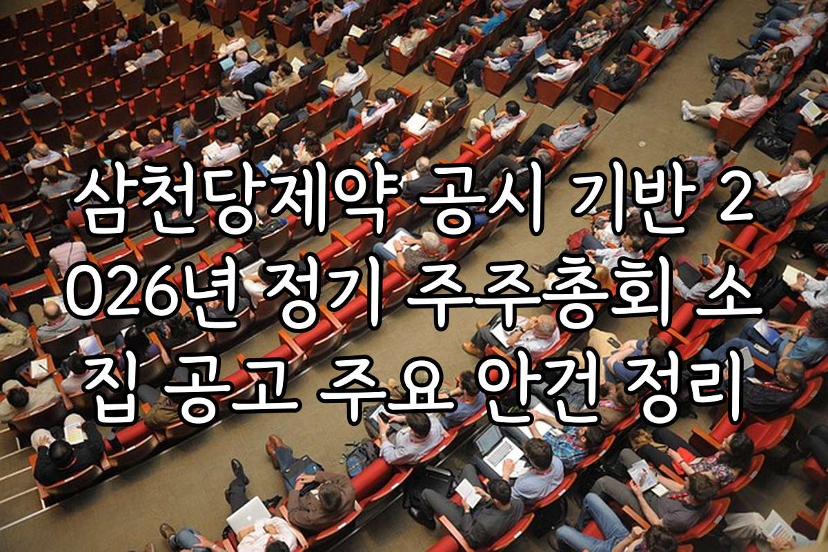 삼천당제약 공시 기반 2026년 정기 주주총회 소집 공고 주요 안건 정리