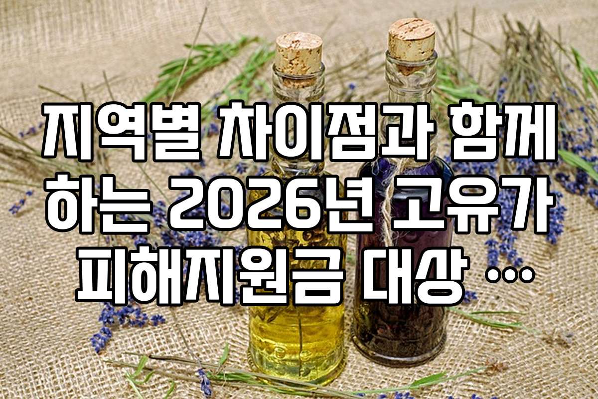 지역별 차이점과 함께하는 2026년 고유가 피해지원금 대상 확인