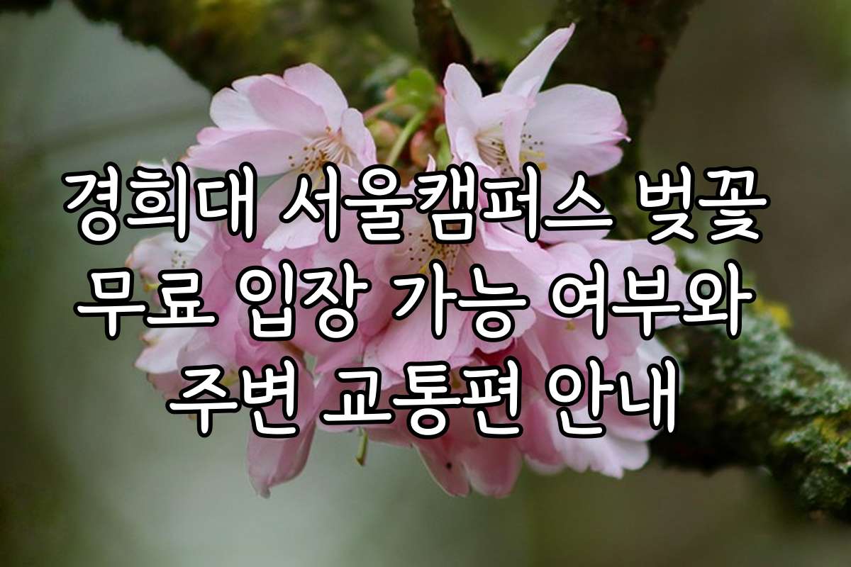 경희대 서울캠퍼스 벚꽃 무료 입장 가능 여부와 주변 교통편 안내