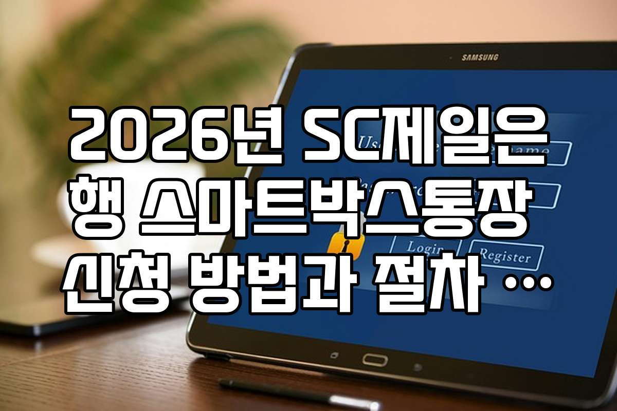 2026년 SC제일은행 스마트박스통장 신청 방법과 절차 안내 2026년 SC제일은행 스마트박스통장 신청 방법과 절차 안내