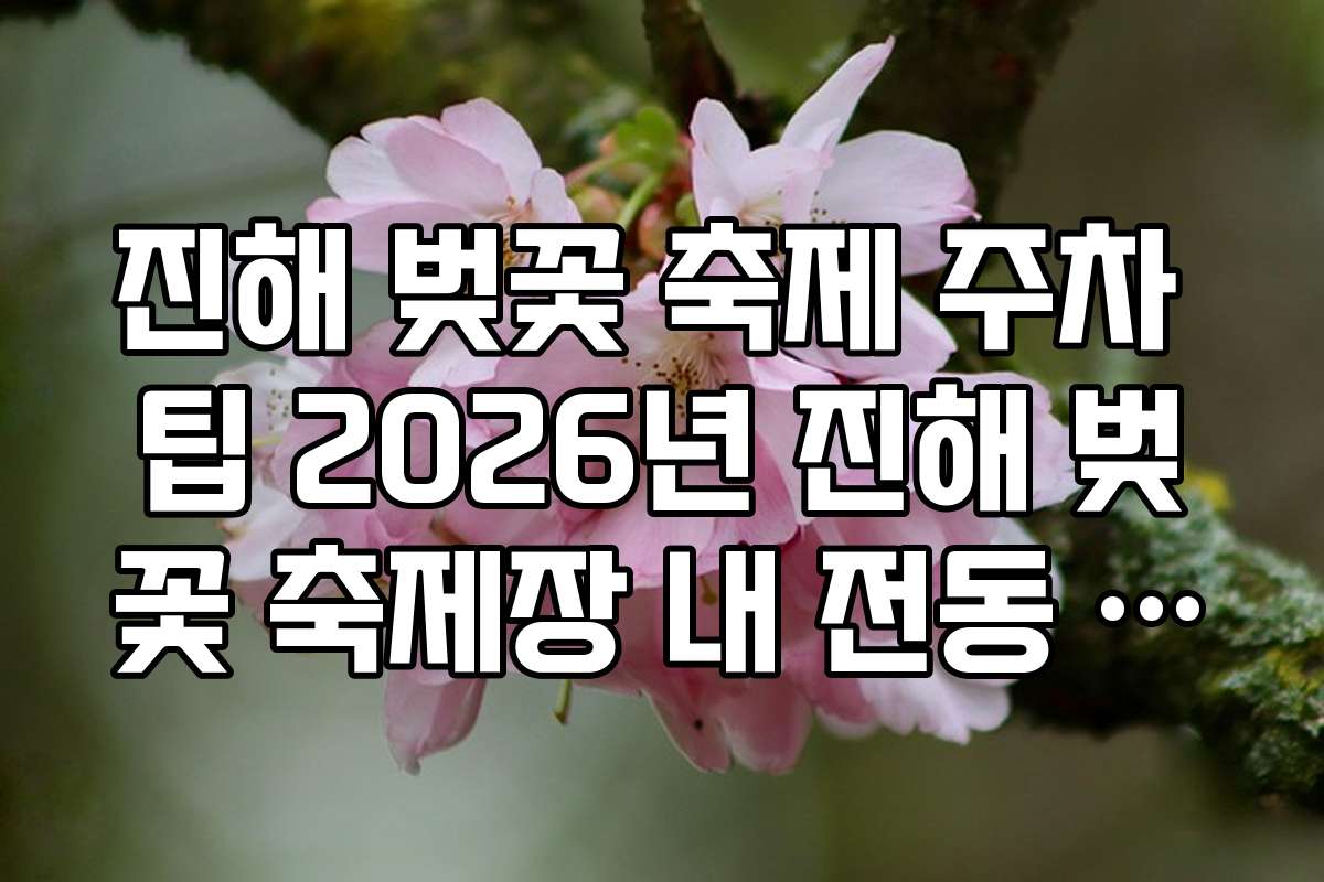 진해 벚꽃 축제 주차 팁 2026년 진해 벚꽃 축제장 내 전동 킥보드 주차