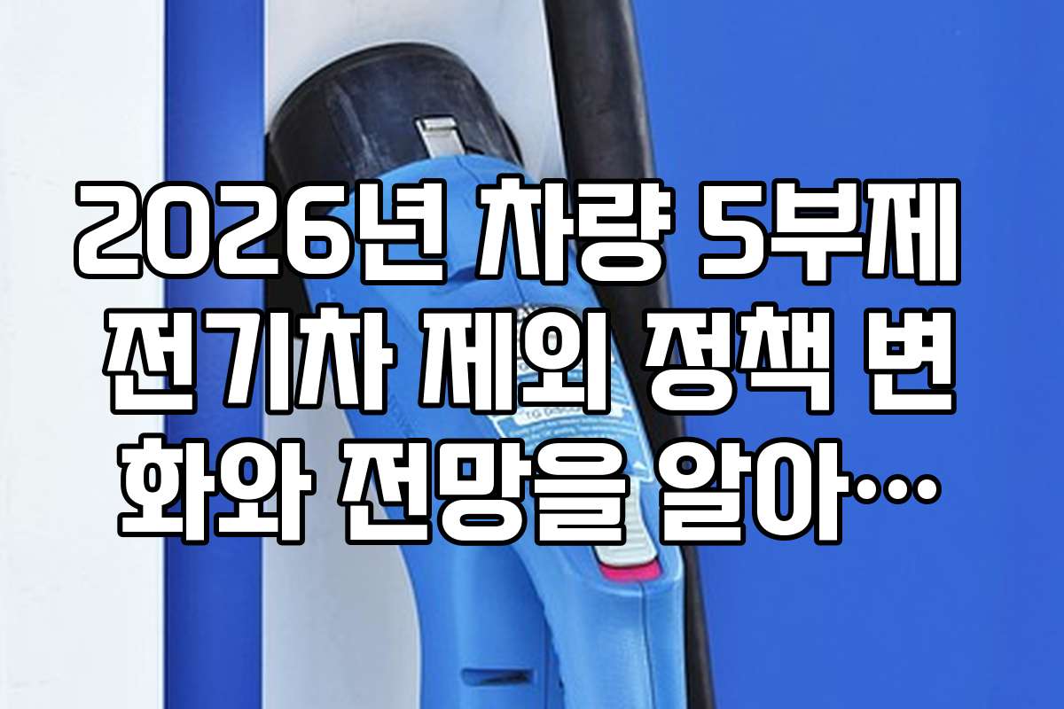 2026년 차량 5부제 전기차 제외 정책 변화와 전망을 알아보세요