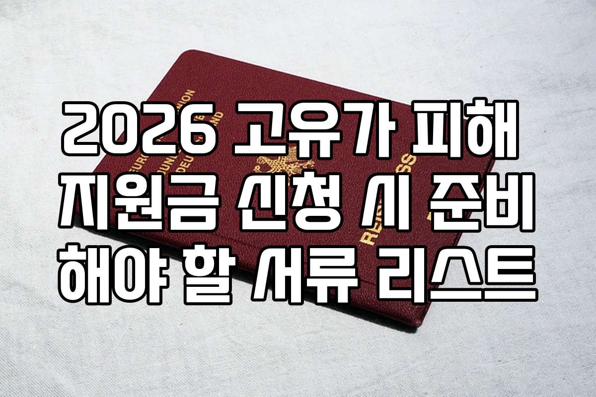 2026 고유가 피해 지원금 신청 시 준비해야 할 서류 리스트