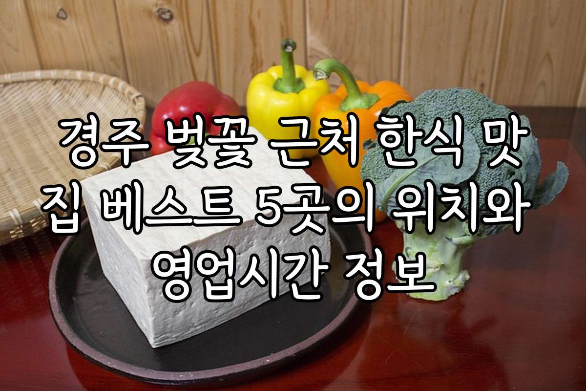경주 벚꽃 근처 한식 맛집 베스트 5곳의 위치와 영업시간 정보