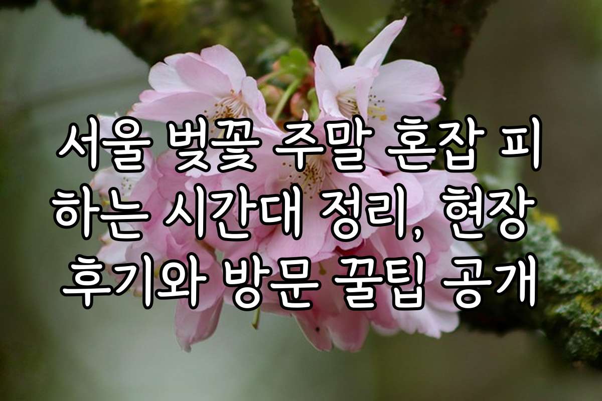 서울 벚꽃 주말 혼잡 피하는 시간대 정리, 현장 후기와 방문 꿀팁 공개