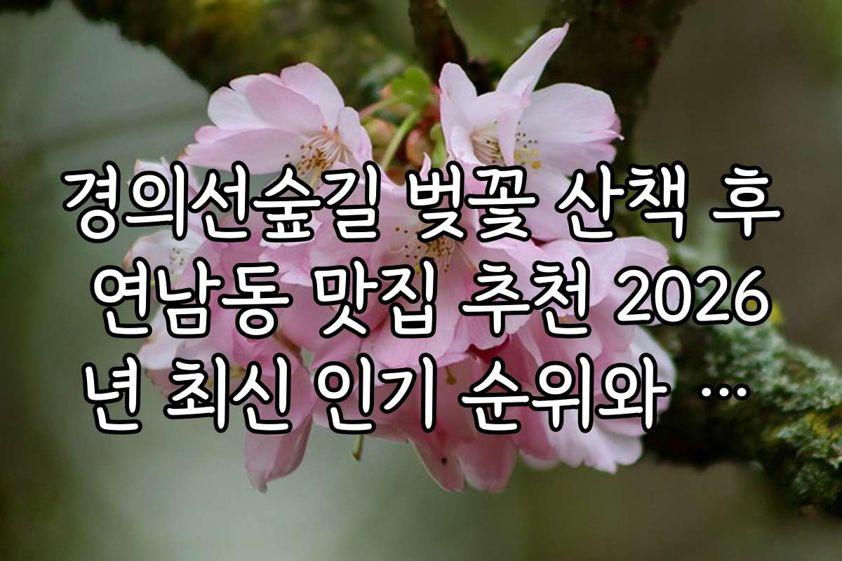 경의선숲길 벚꽃 산책 후 연남동 맛집 추천 2026년 최신 인기 순위와 평가 경의선숲길 벚꽃 산책 후 연남동 맛집 추천 2026년 최신 인기 순위와 평가