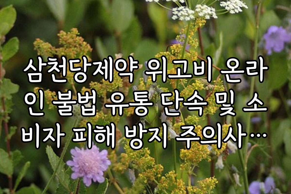 삼천당제약 위고비 온라인 불법 유통 단속 및 소비자 피해 방지 주의사항 전파 삼천당제약 위고비 온라인 불법 유통 단속 및 소비자 피해 방지 주의사항 전파