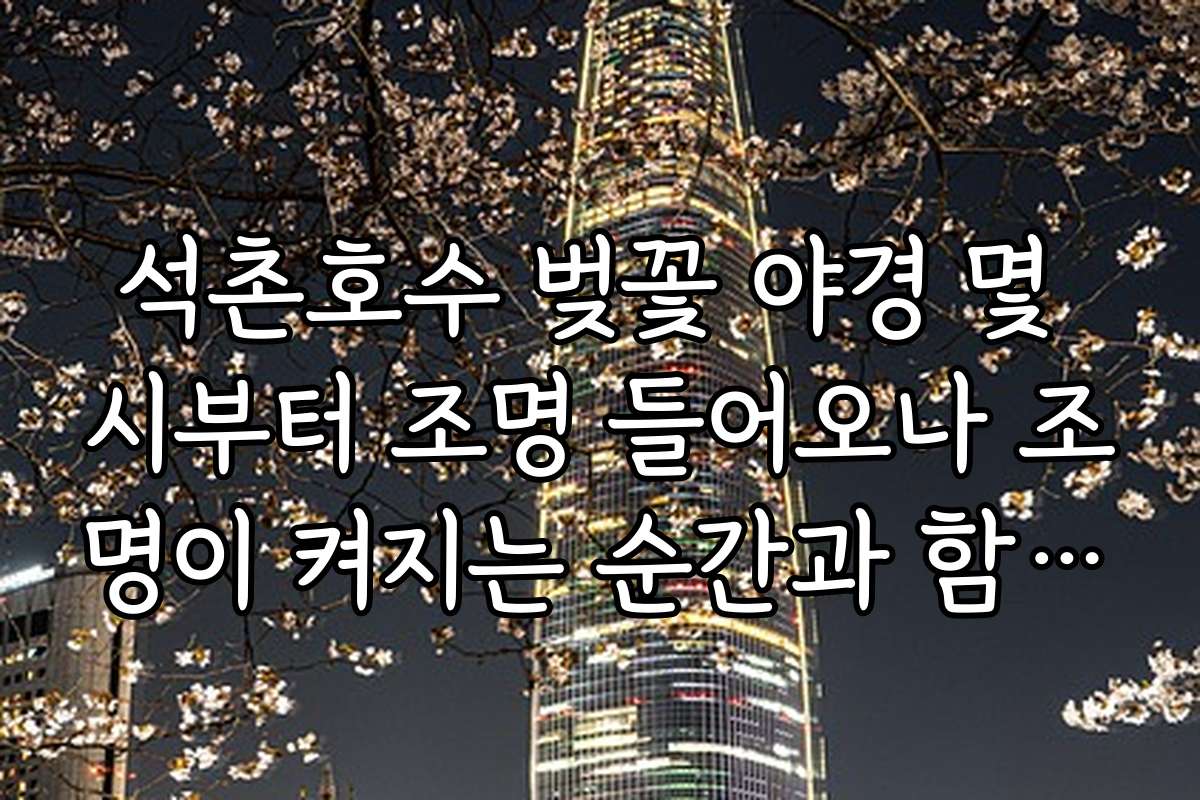 석촌호수 벚꽃 야경 몇 시부터 조명 들어오나 조명이 켜지는 순간과 함께하는 특별한 밤 산책