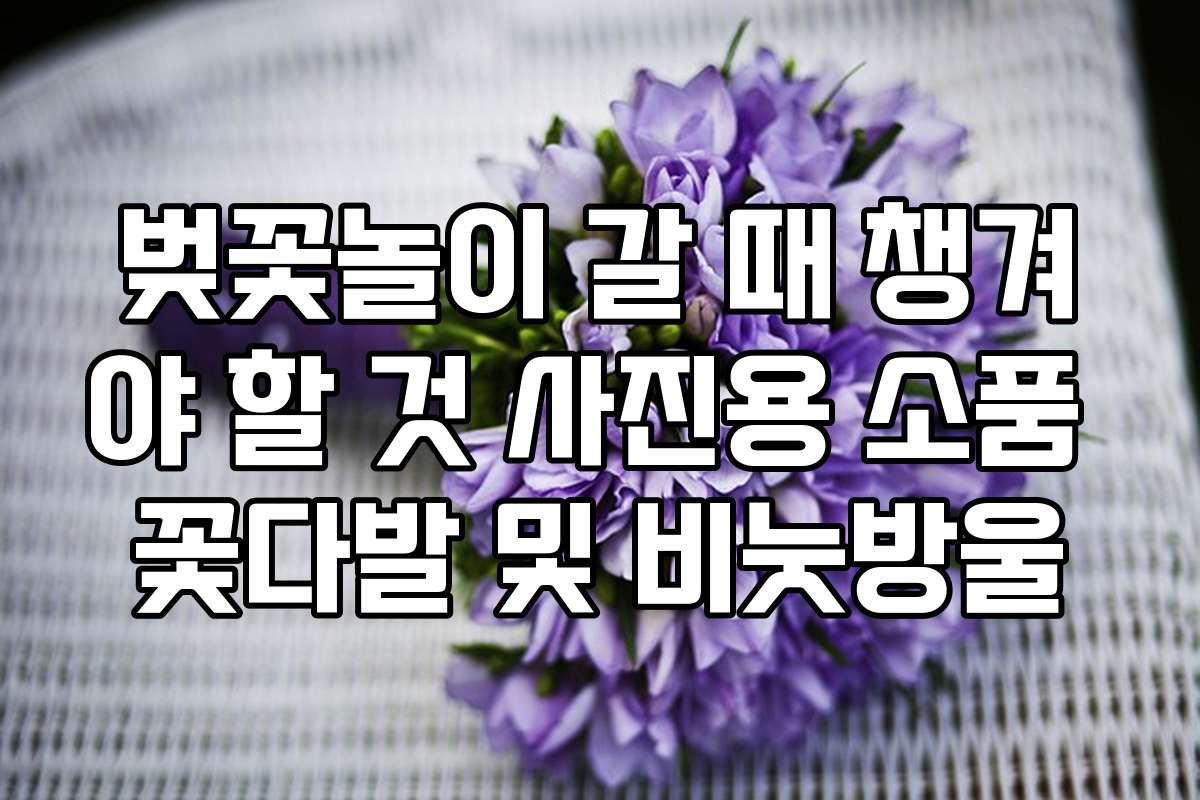 벚꽃놀이 갈 때 챙겨야 할 것 사진용 소품 꽃다발 및 비눗방울