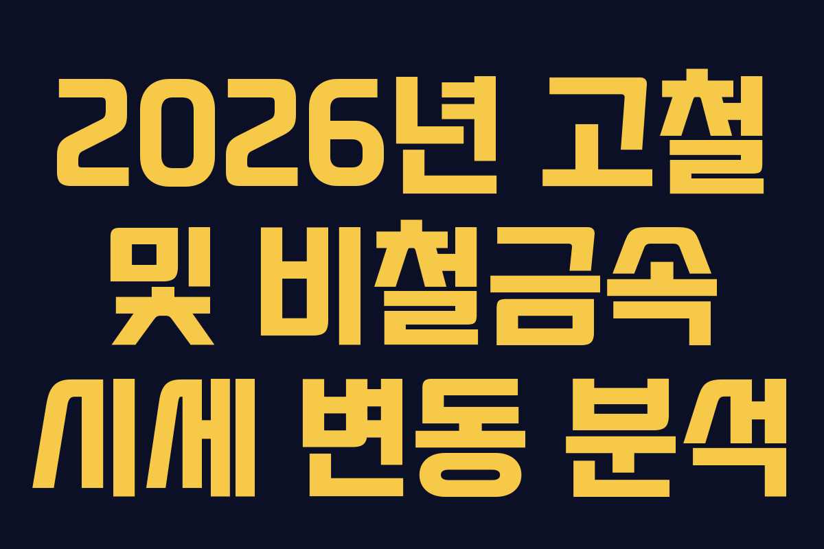 2026년 고철 및 비철금속 시세 변동 분석 2026년 고철 및 비철금속 시세 변동 분석