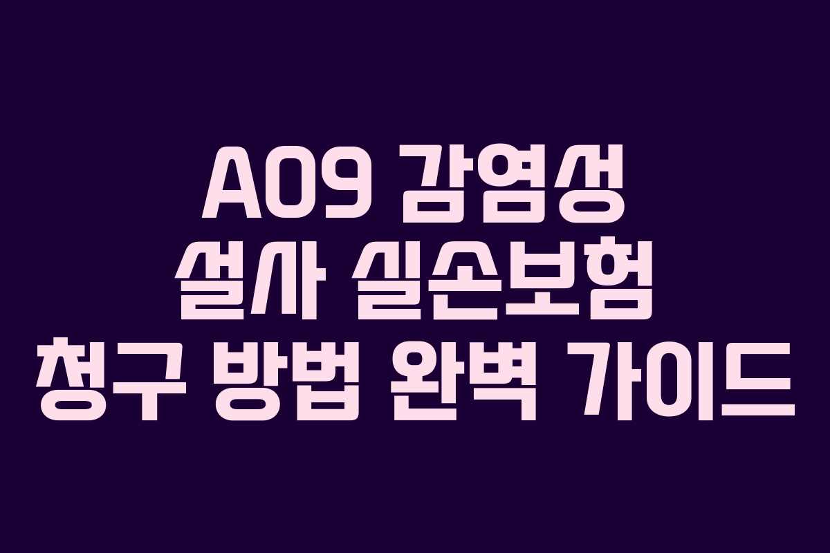 A09 감염성 설사 실손보험 청구 방법 완벽 가이드