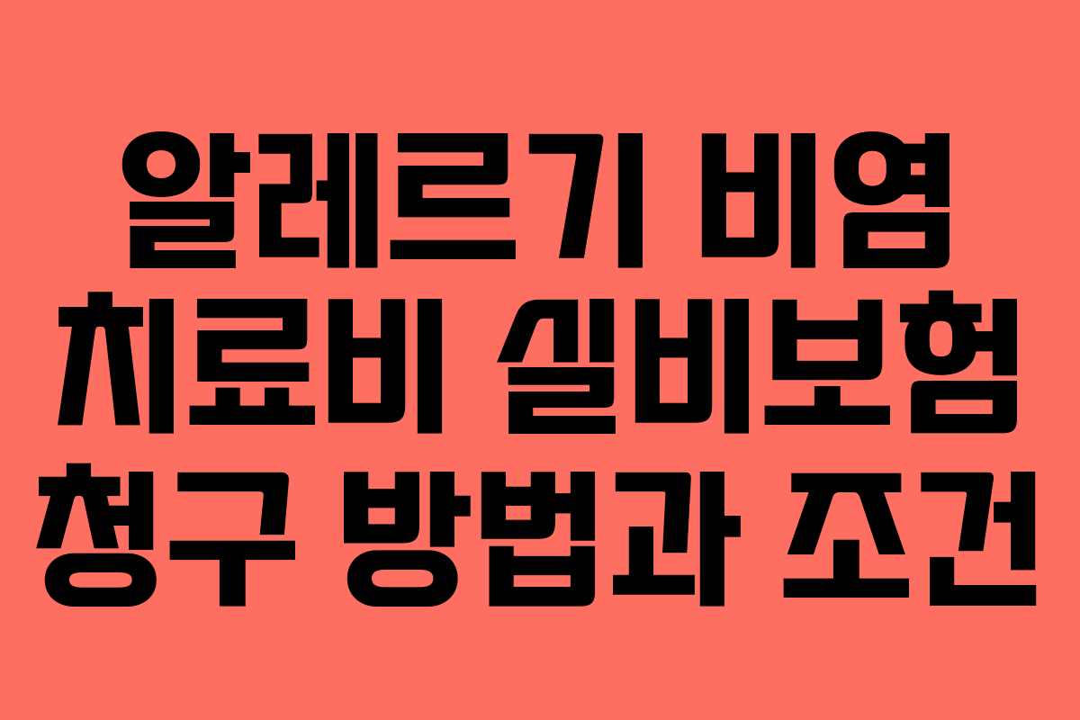 알레르기 비염 치료비 실비보험 청구 방법과 조건
