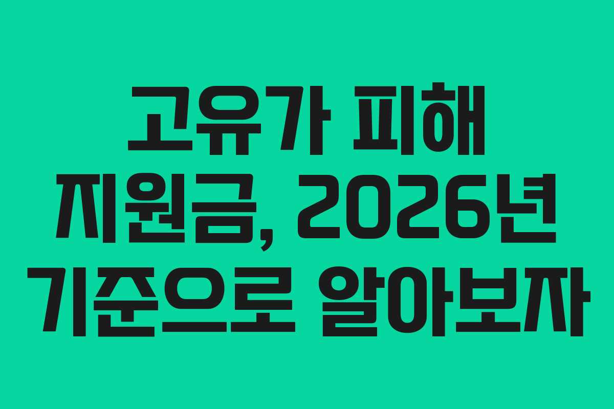 고유가 피해 지원금, 2026년 기준으로 알아보자