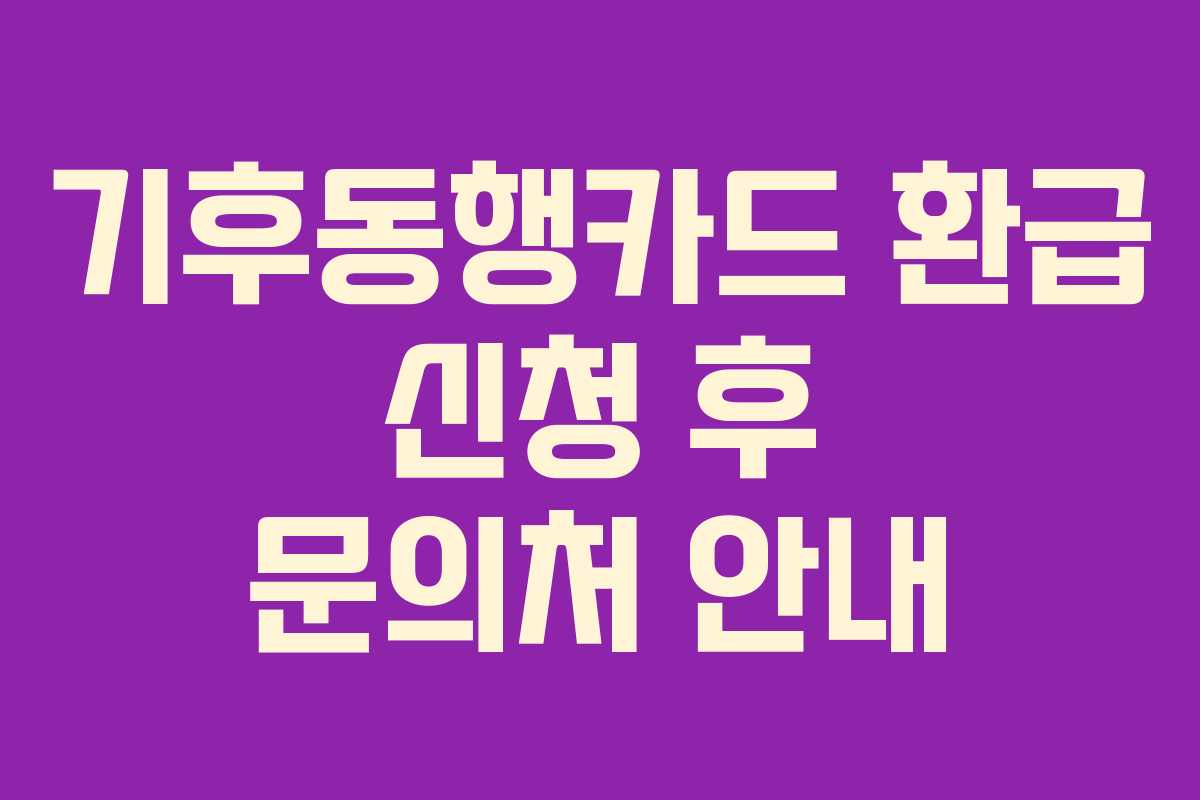 기후동행카드 환급 신청 후 문의처 안내
