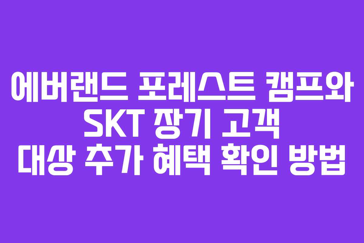 에버랜드 포레스트 캠프와 SKT 장기 고객 대상 추가 혜택 확인 방법