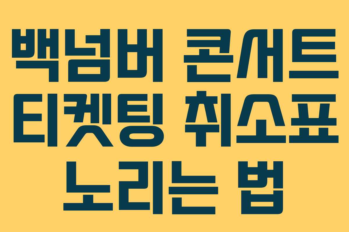 백넘버 콘서트 티켓팅 취소표 노리는 법