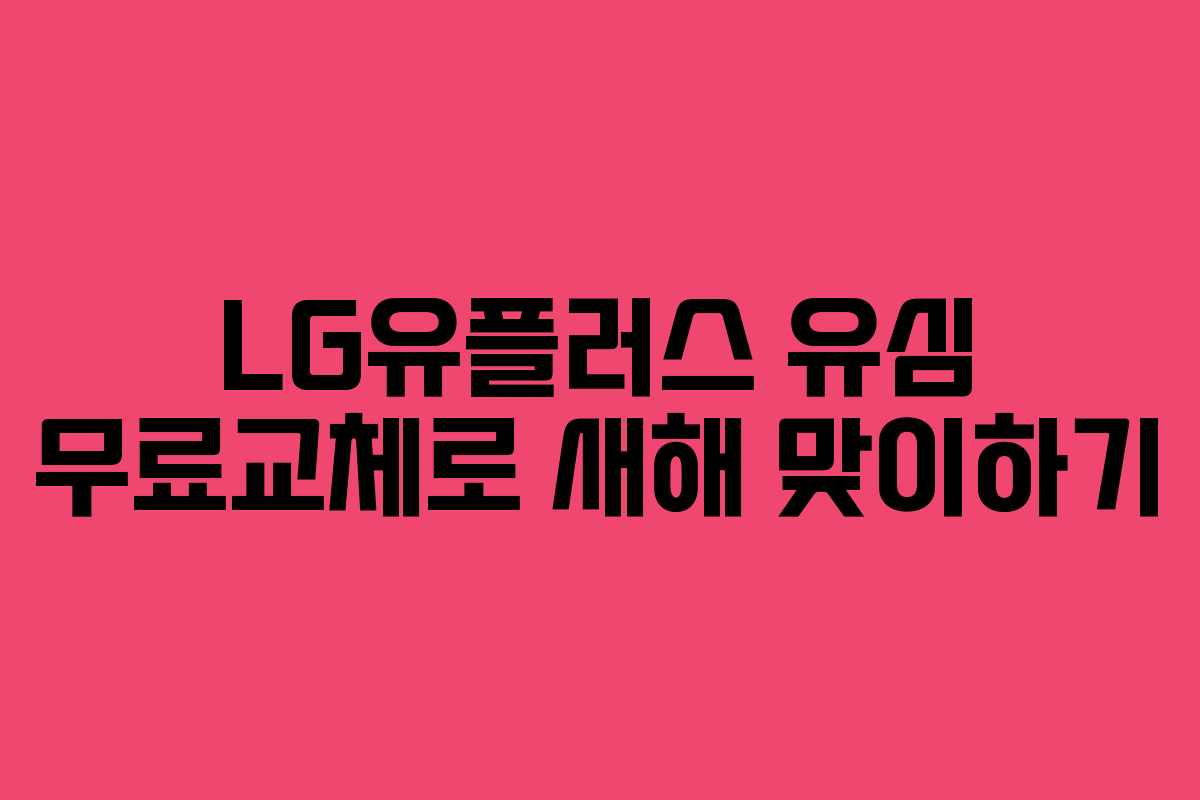 LG유플러스 유심 무료교체로 새해 맞이하기