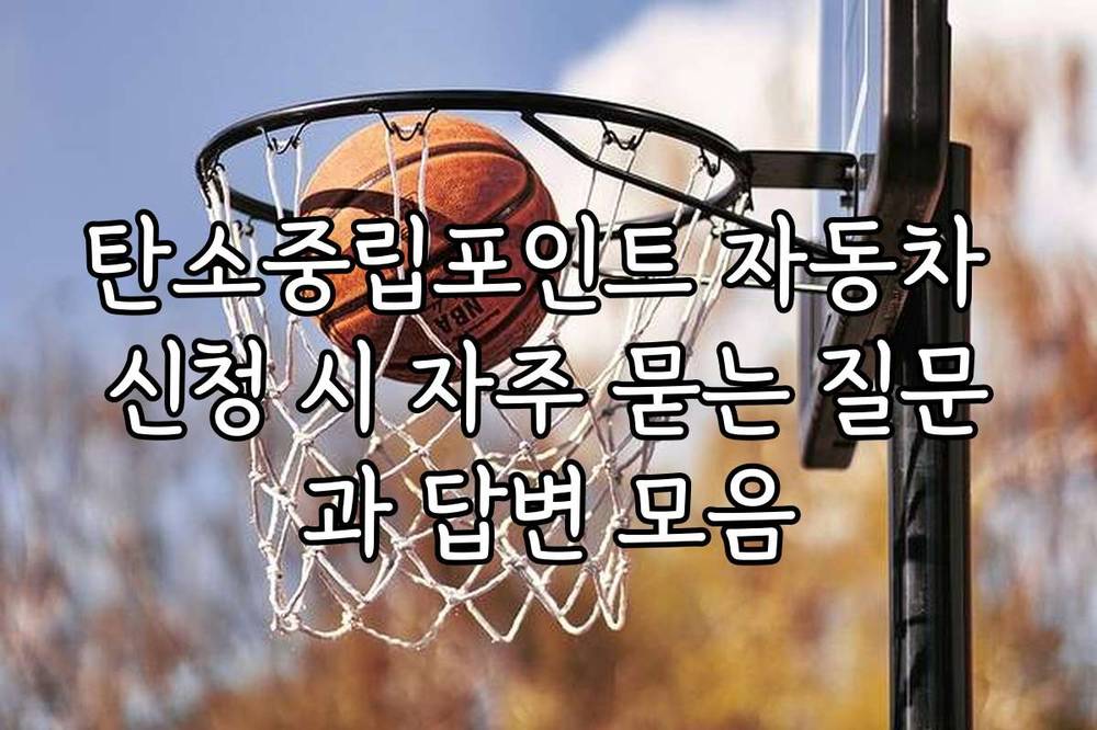 탄소중립포인트 자동차 신청 시 자주 묻는 질문과 답변 모음