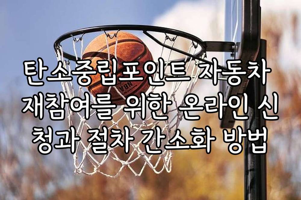 탄소중립포인트 자동차 재참여를 위한 온라인 신청과 절차 간소화 방법
