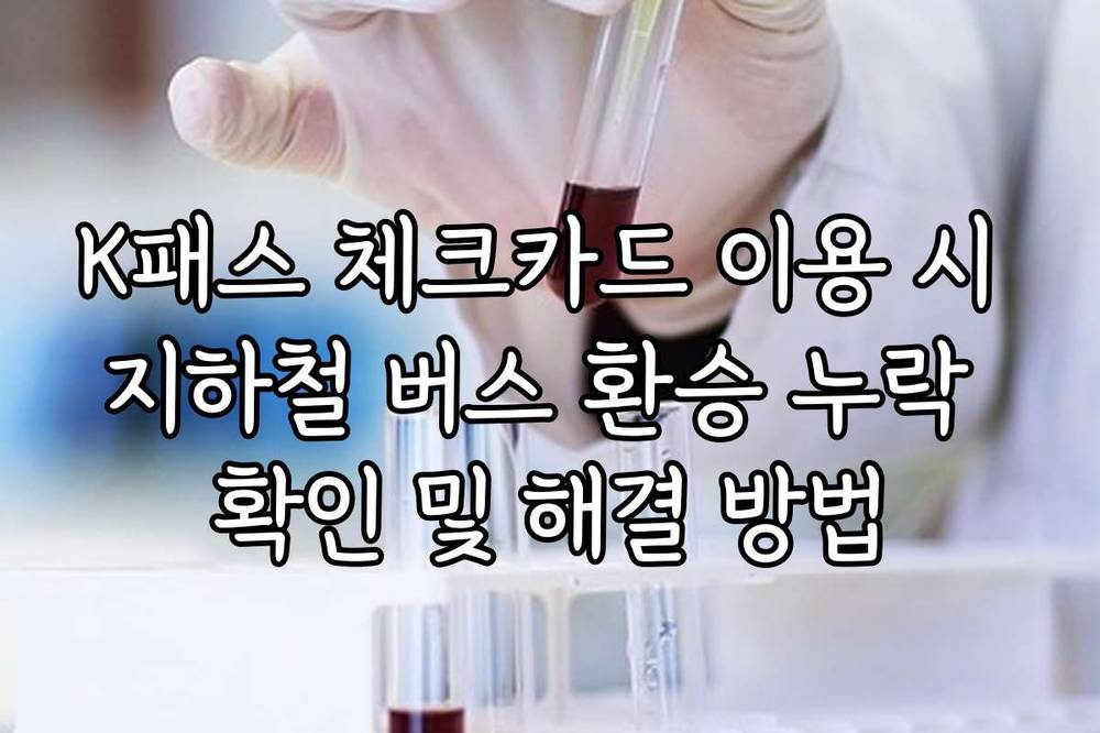 K패스 체크카드 이용 시 지하철 버스 환승 누락 확인 및 해결 방법