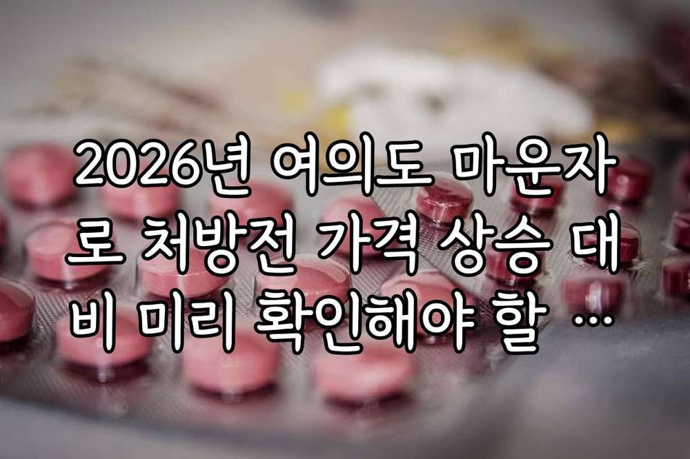 2026년 여의도 마운자로 처방전 가격 상승 대비 미리 확인해야 할 정보