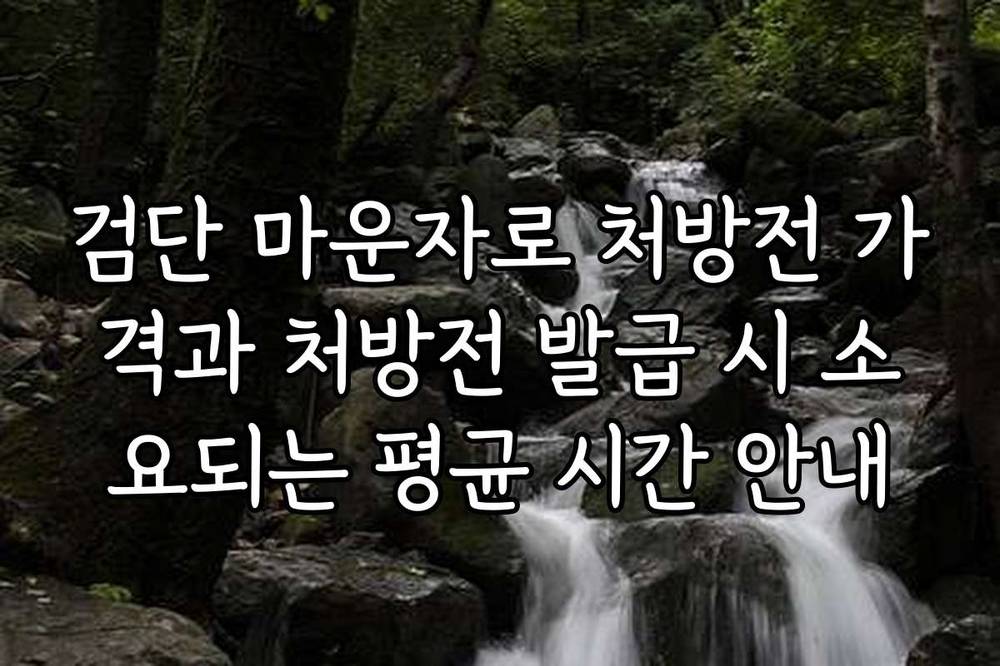 검단 마운자로 처방전 가격과 처방전 발급 시 소요되는 평균 시간 안내