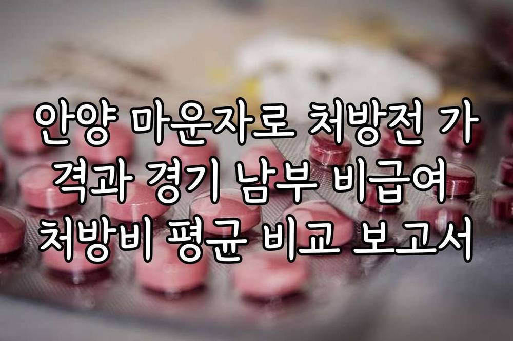 안양 마운자로 처방전 가격과 경기 남부 비급여 처방비 평균 비교 보고서