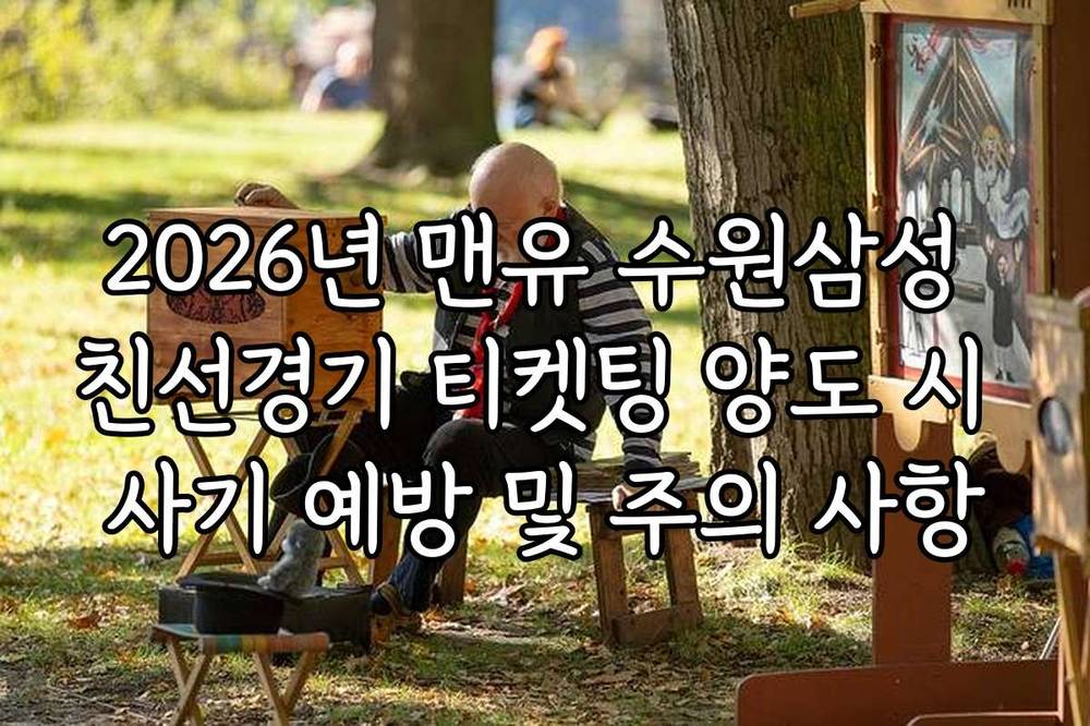 2026년 맨유 수원삼성 친선경기 티켓팅 양도 시 사기 예방 및 주의 사항