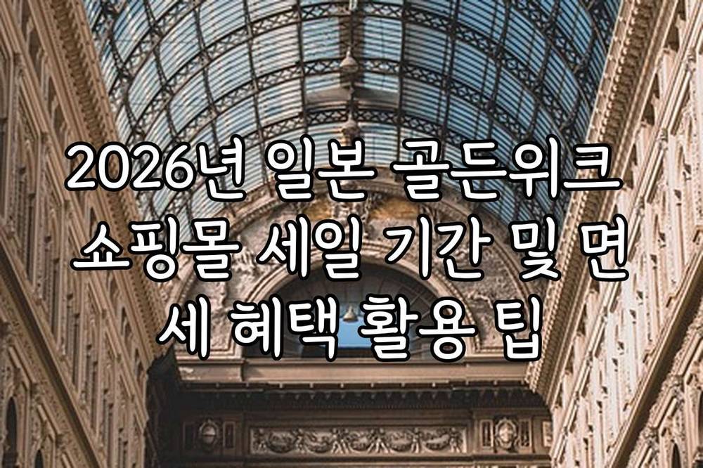 2026년 일본 골든위크 쇼핑몰 세일 기간 및 면세 혜택 활용 팁