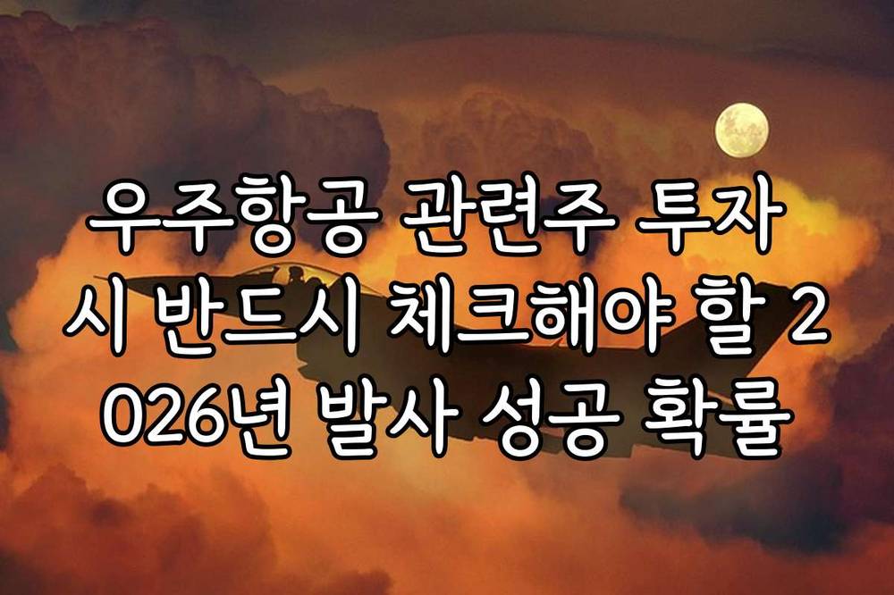 우주항공 관련주 투자 시 반드시 체크해야 할 2026년 발사 성공 확률