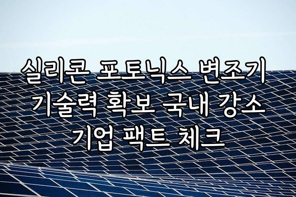실리콘 포토닉스 변조기 기술력 확보 국내 강소기업 팩트 체크