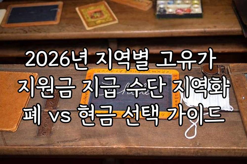 2026년 지역별 고유가 지원금 지급 수단 지역화폐 vs 현금 선택 가이드