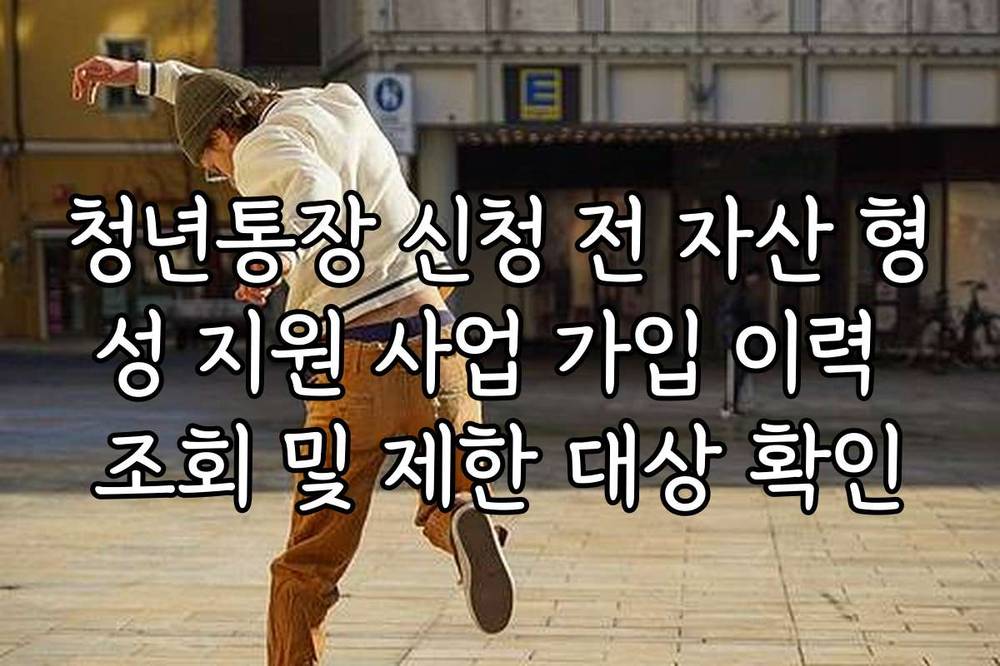 청년통장 신청 전 자산 형성 지원 사업 가입 이력 조회 및 제한 대상 확인