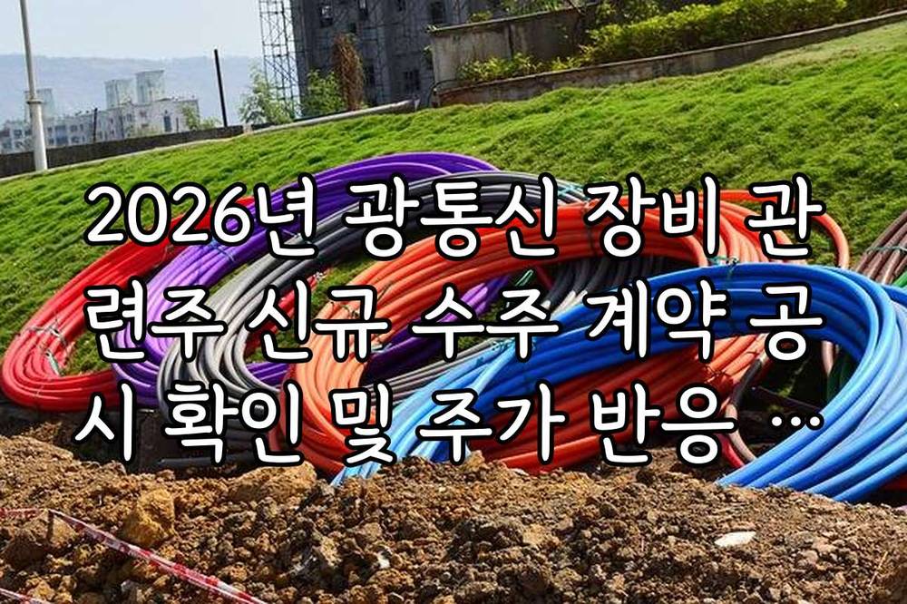 2026년 광통신 장비 관련주 신규 수주 계약 공시 확인 및 주가 반응 예측