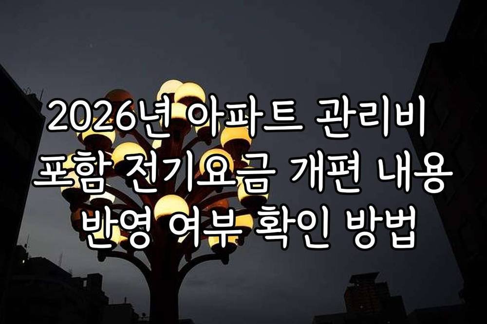 2026년 아파트 관리비 포함 전기요금 개편 내용 반영 여부 확인 방법
