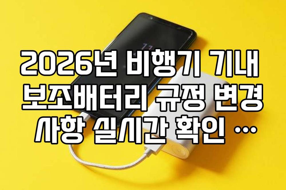 2026년 비행기 기내 보조배터리 규정 변경 사항 실시간 확인 사이트 추천