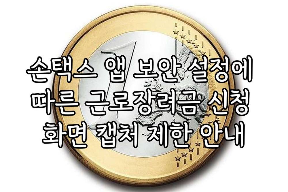 손택스 앱 보안 설정에 따른 근로장려금 신청 화면 캡처 제한 안내