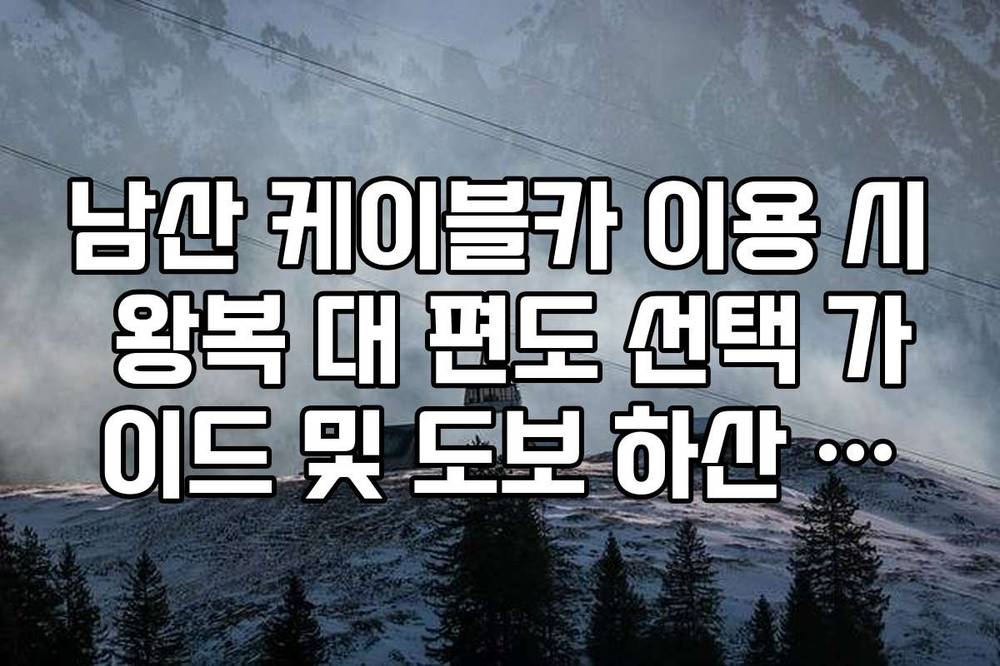 남산 케이블카 이용 시 왕복 대 편도 선택 가이드 및 도보 하산 코스
