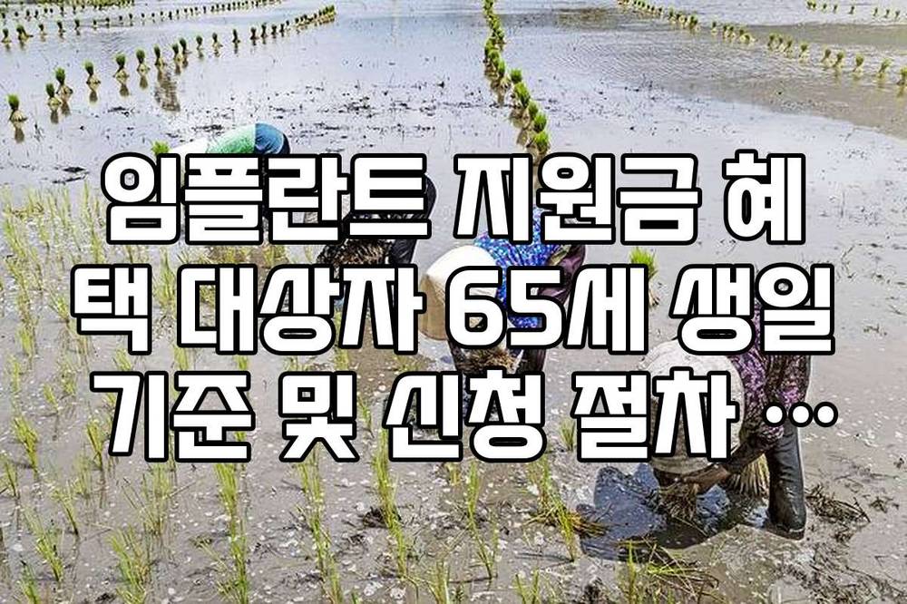 임플란트 지원금 혜택 대상자 65세 생일 기준 및 신청 절차 정리