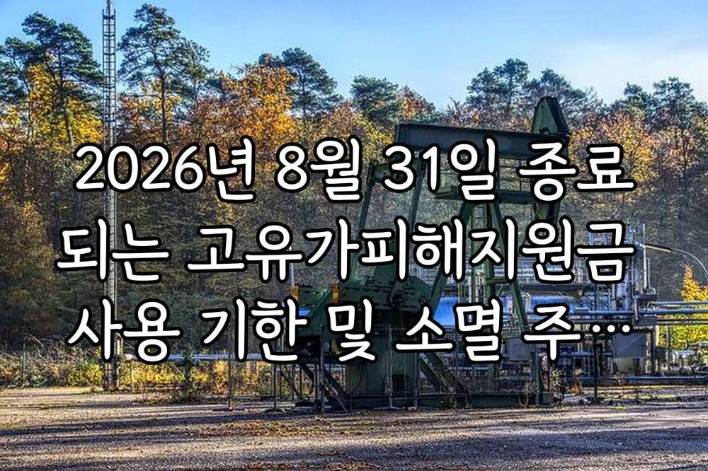 2026년 8월 31일 종료되는 고유가피해지원금 사용 기한 및 소멸 주의사항