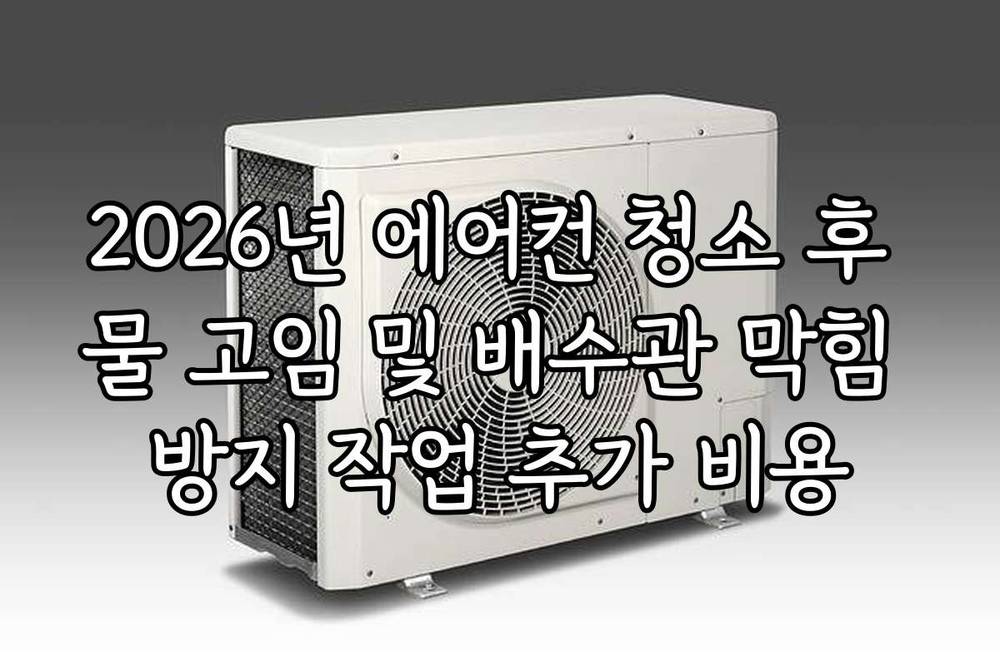 2026년 에어컨 청소 후 물 고임 및 배수관 막힘 방지 작업 추가 비용