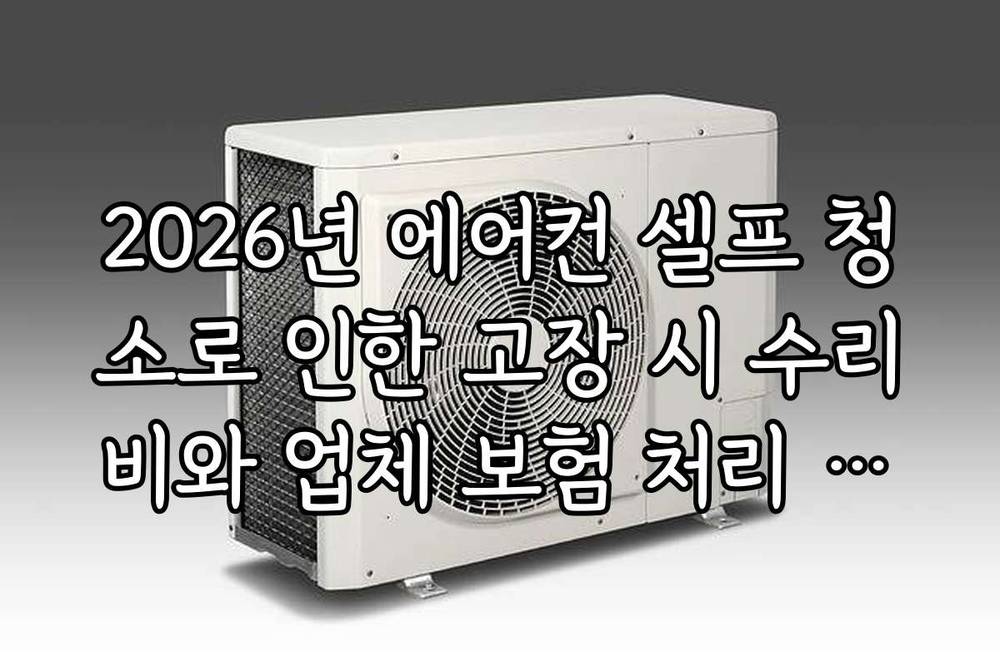 2026년 에어컨 셀프 청소로 인한 고장 시 수리비와 업체 보험 처리 비교