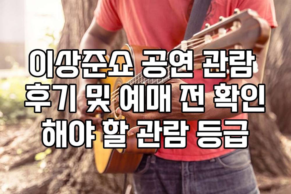 이상준쇼 공연 관람 후기 및 예매 전 확인해야 할 관람 등급